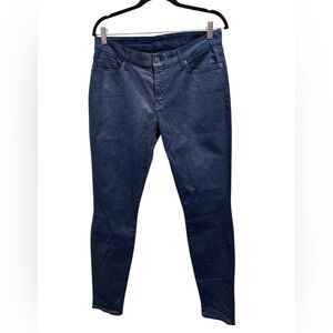 7 For All Mankind Wax Coated Skinny Jeans Blue